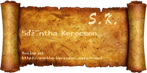 Sántha Kerecsen névjegykártya